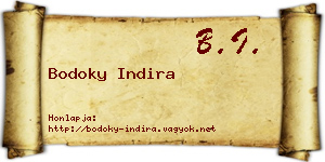 Bodoky Indira névjegykártya